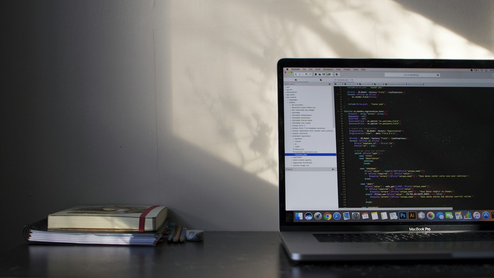 MacBook Pro showing a programming language